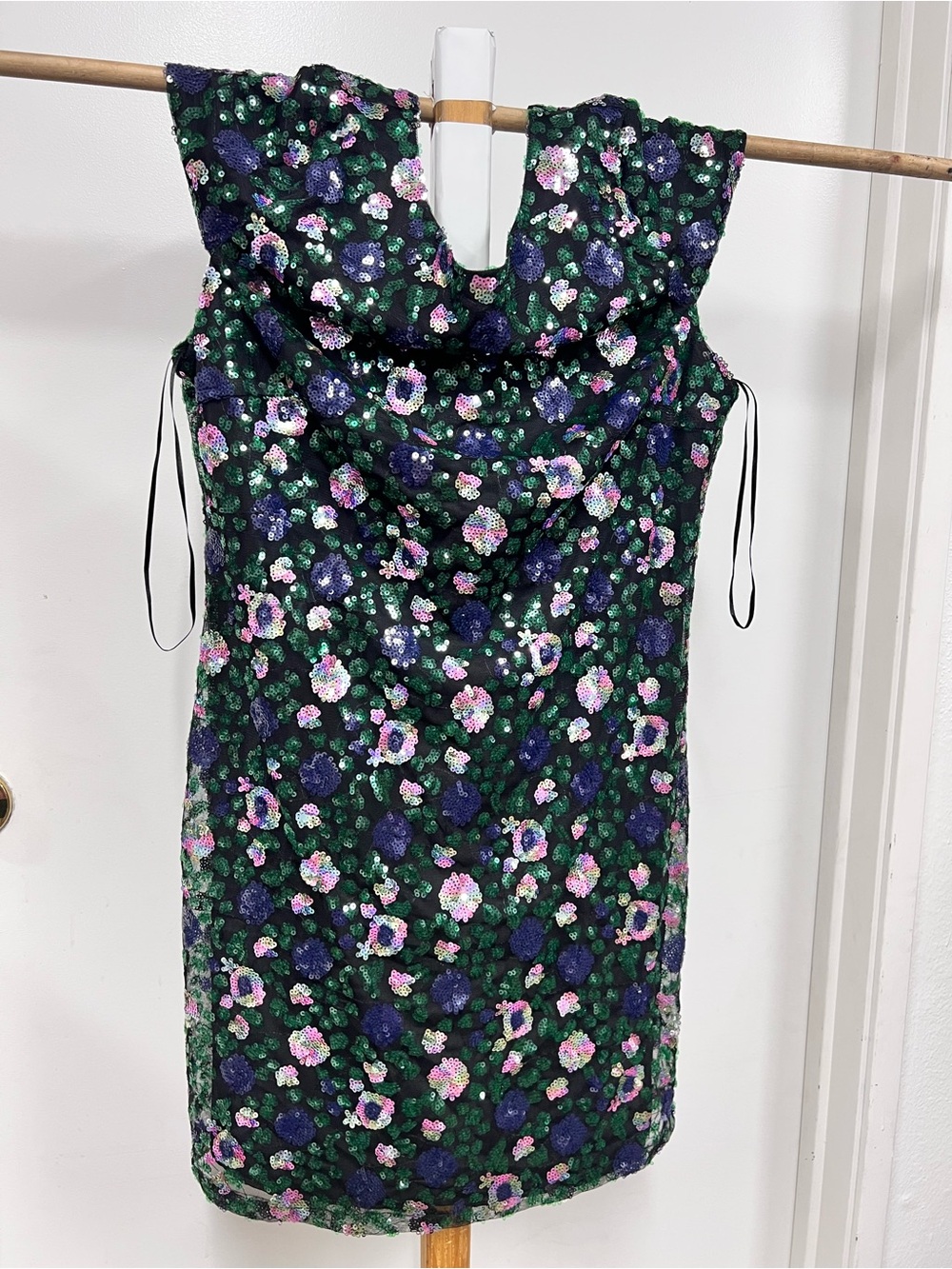 Sam Edelman Black Floral Sequin Mini Dress